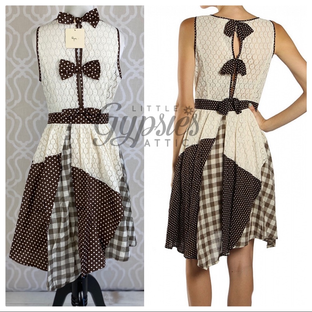 Ryu Farmhouse Multi Print and Bow Dress - Picture 7 of 14